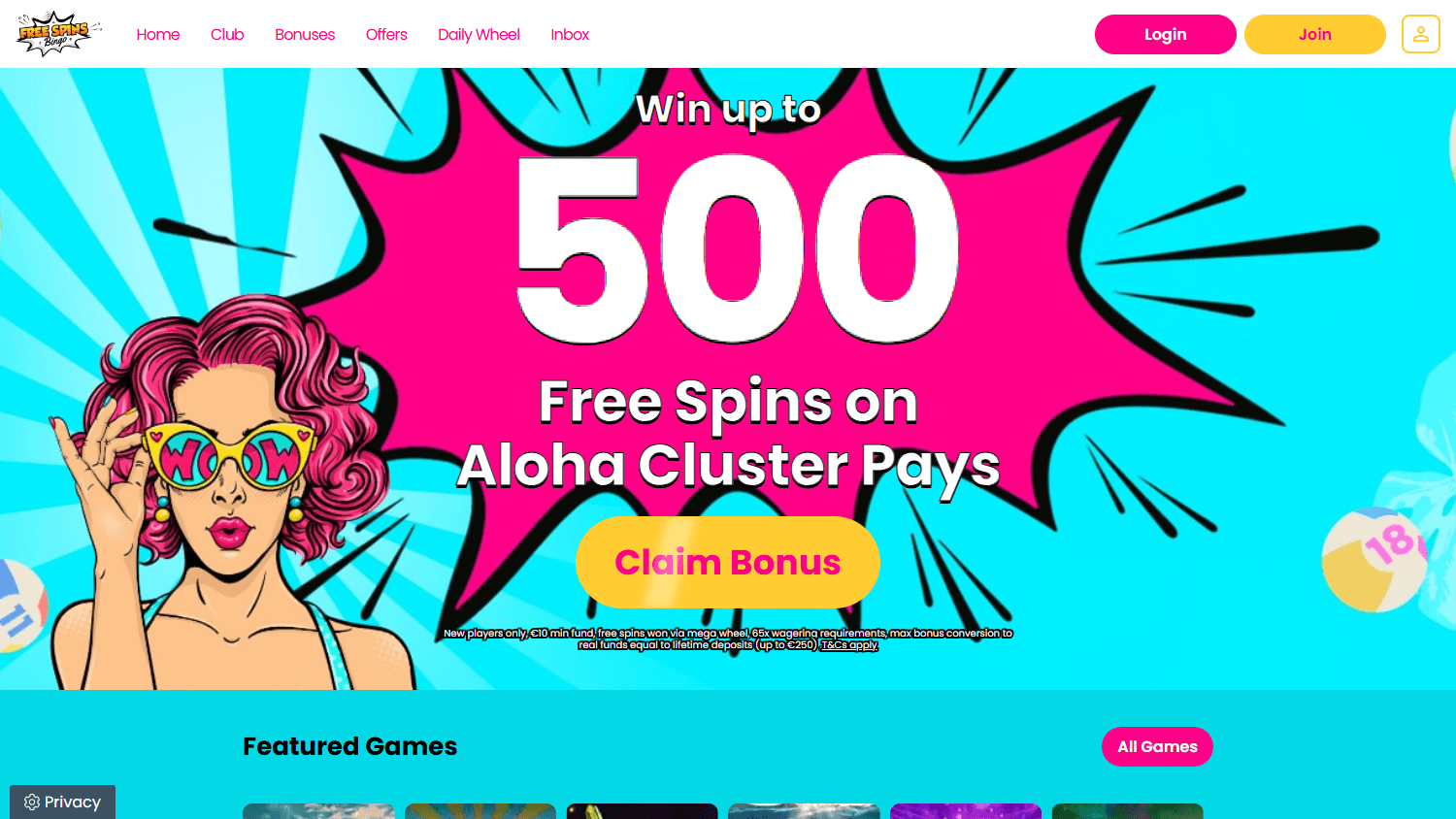 FreeSpinsBingo_Casino_IE_homepage_desktop