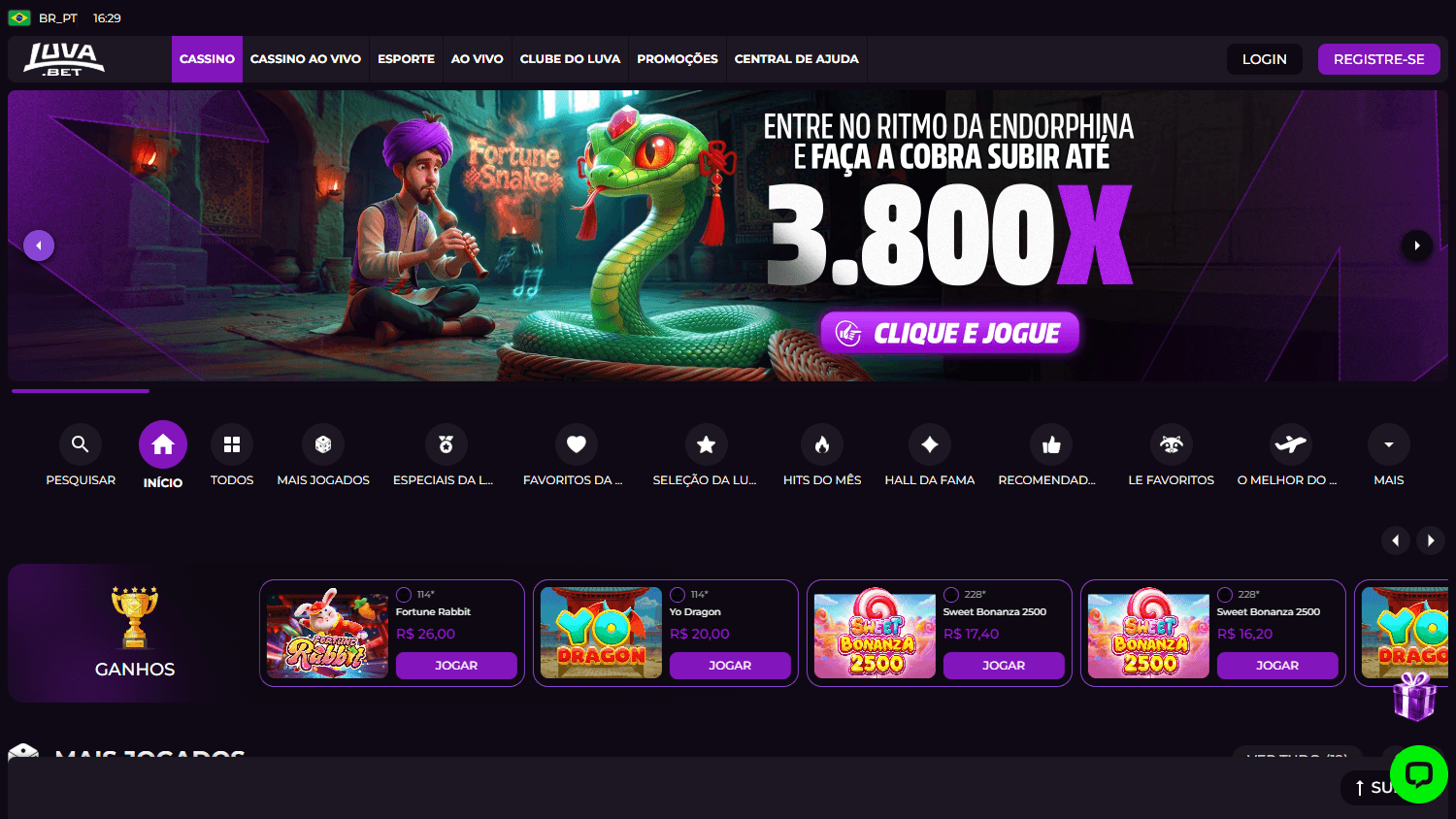 Luva.bet_Casino_homepage_desktop