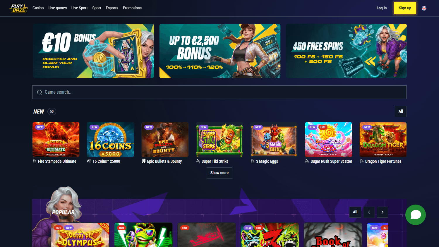 Playbaze_Casino_homepage_desktop