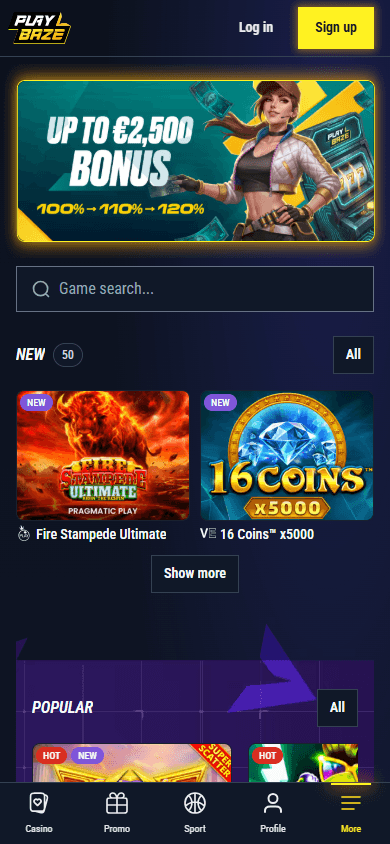 Playbaze_Casino_homepage_mobile