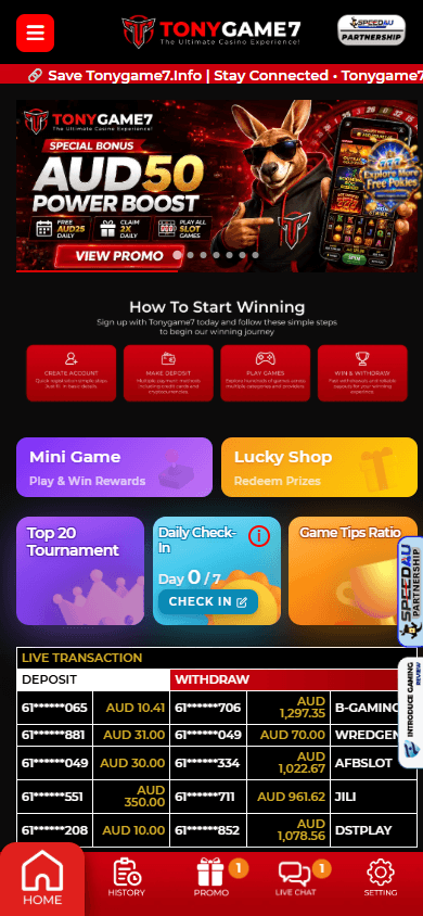 Tonygame_Casino_homepage_mobile