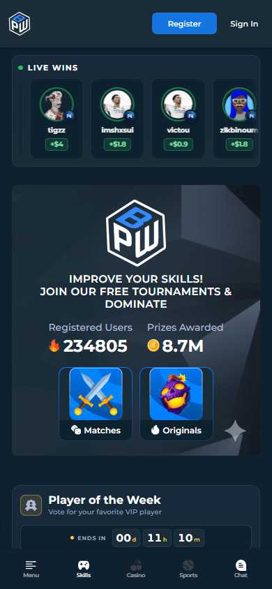 Betterplayerwin_Casino_homepage_mobile