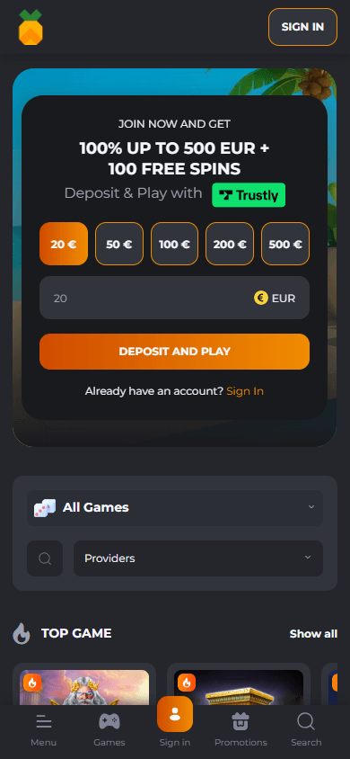 Hupi_Slots_Casino_homepage_mobile