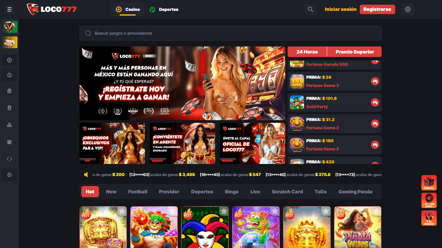 Loco777_Casino_homepage_desktop