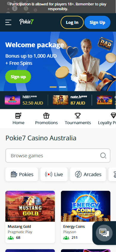 Pokie7_Casino_homepage_mobile