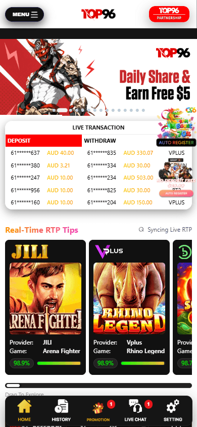 TOP96_Casino_homepage_mobile