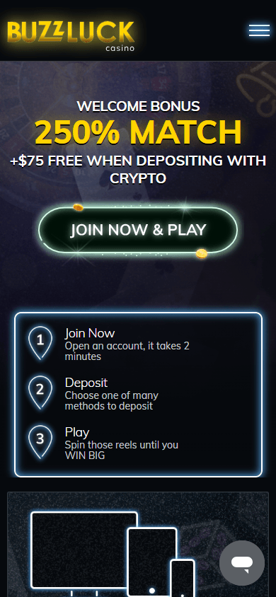 Buzzluck_Casino_homepage_mobile