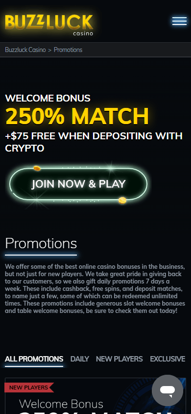Buzzluck_Casino_promotions_mobile