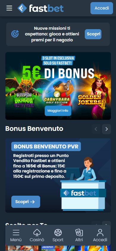 FastBet_Casino_IT_homepage_mobile