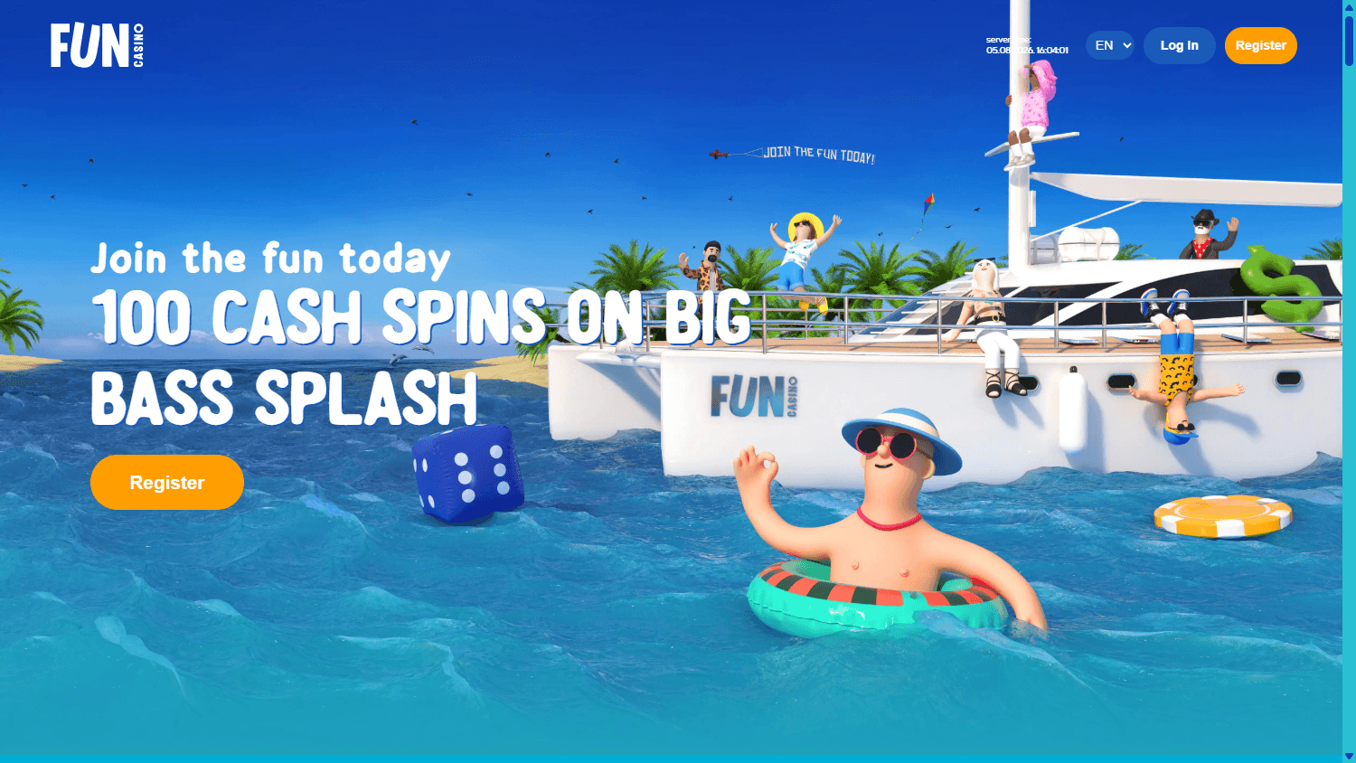 Fun Casino homepage website screenshot