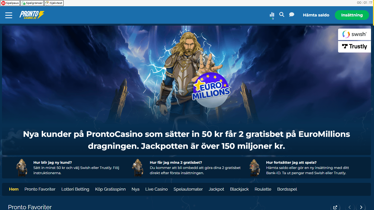 Pronto_Casino_homepage_desktop