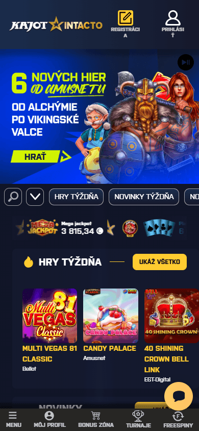 Kajotintacto_casino_homepage_mobile
