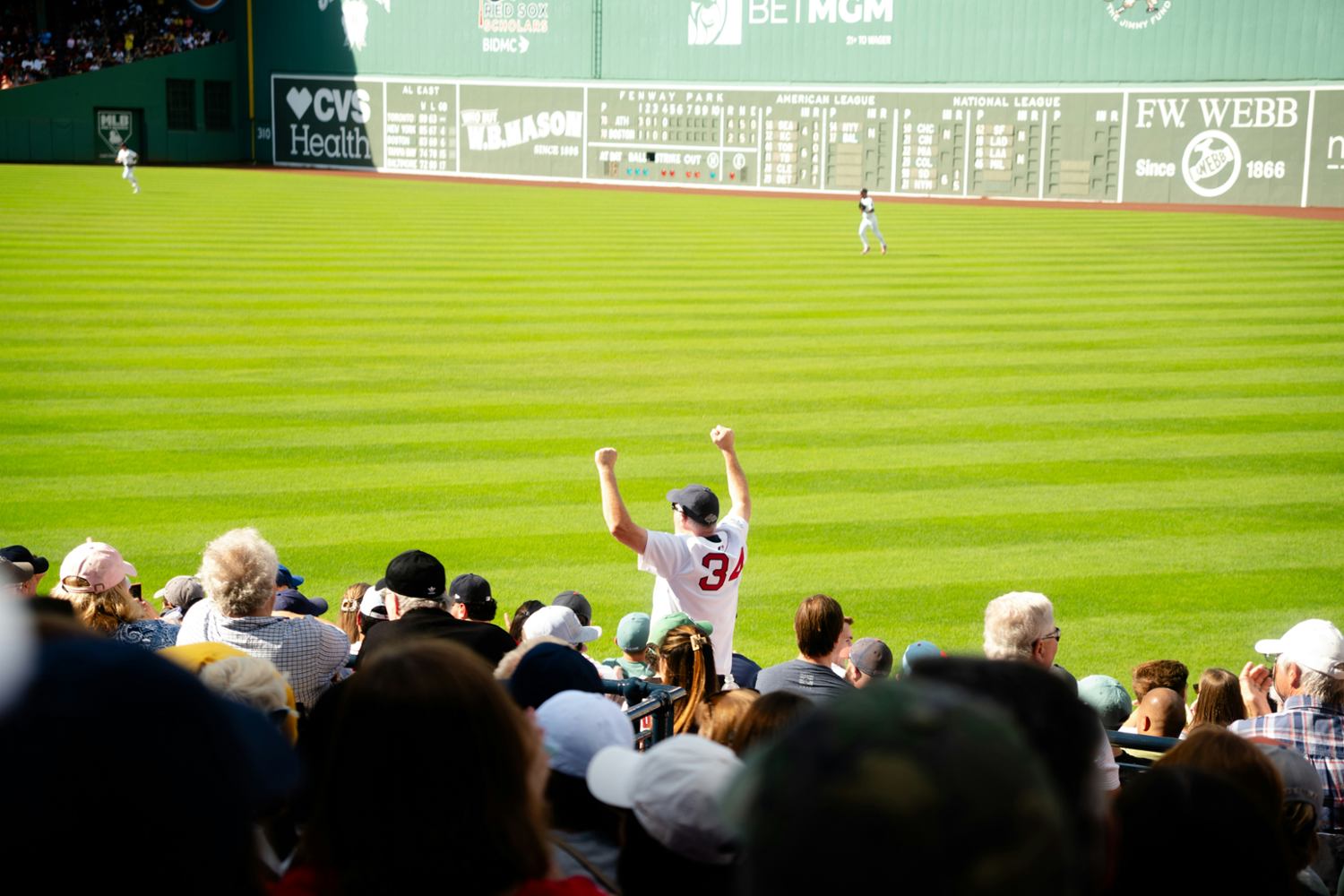 MLB Fan Cheering at Fenway Park