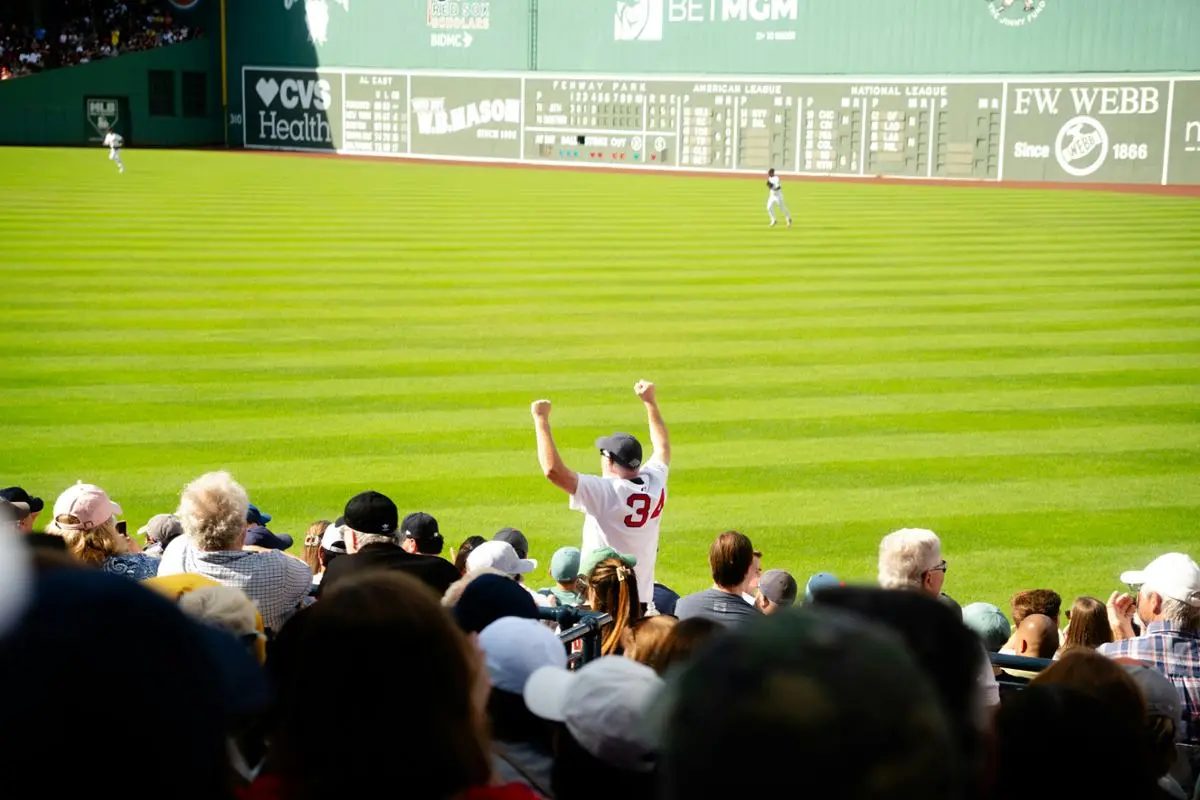 MLB Fan Cheering at Fenway Park