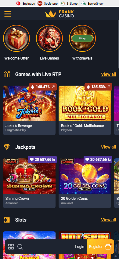 Frank_Casino_SE_homepage_mobile