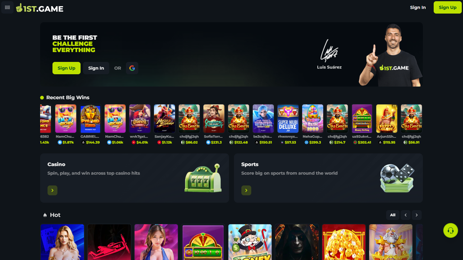 1st.game_Casino_homepage_desktop