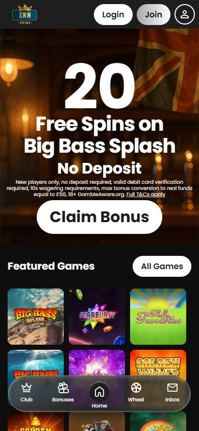 Inn_Spins_Casino_homepage_mobile