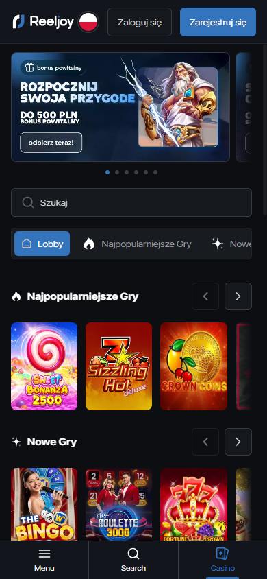 Reeljoy_Casino_homepage_mobile