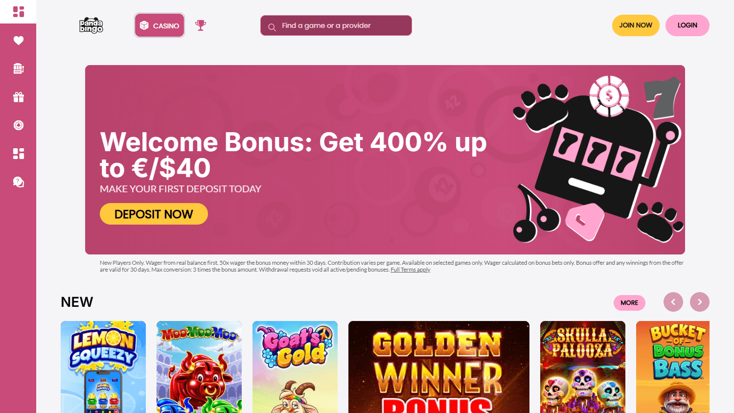 Panda_Bingo_Casino_homepage_desktop