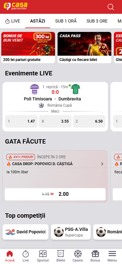 Casa_Pariurilor_Casino_homepage_mobile