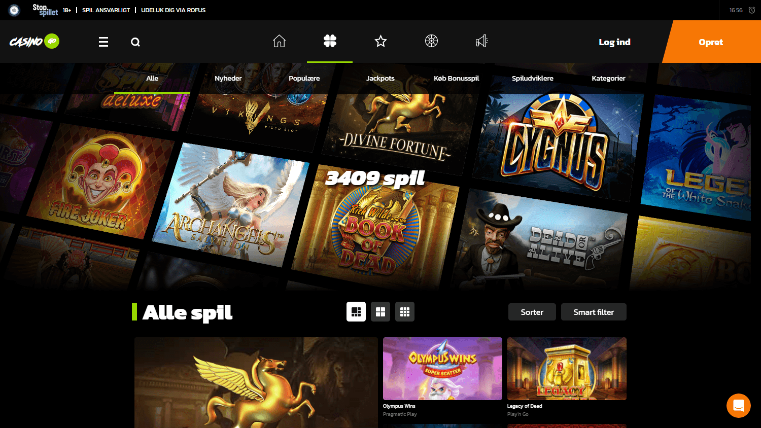 CasinoGo archived games lobby website screenshot
