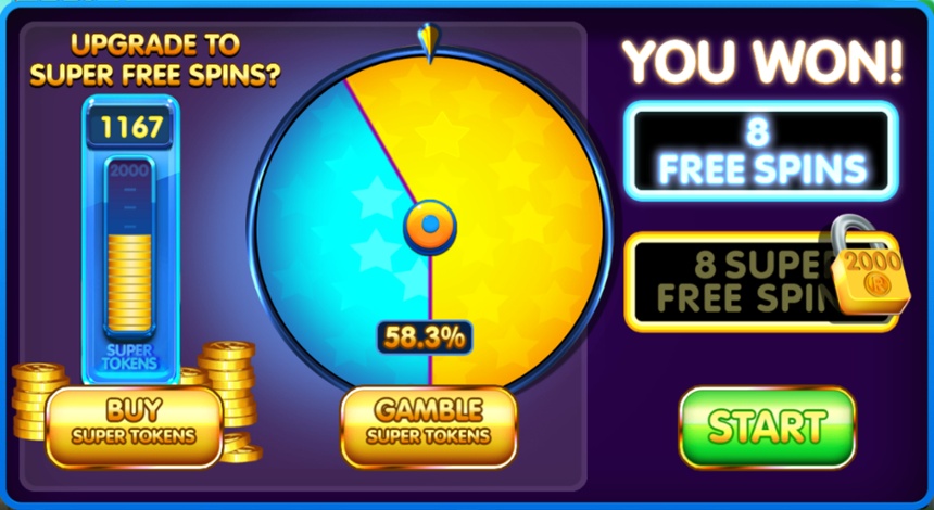 Reel Rush 2 Free Spins gamble feature