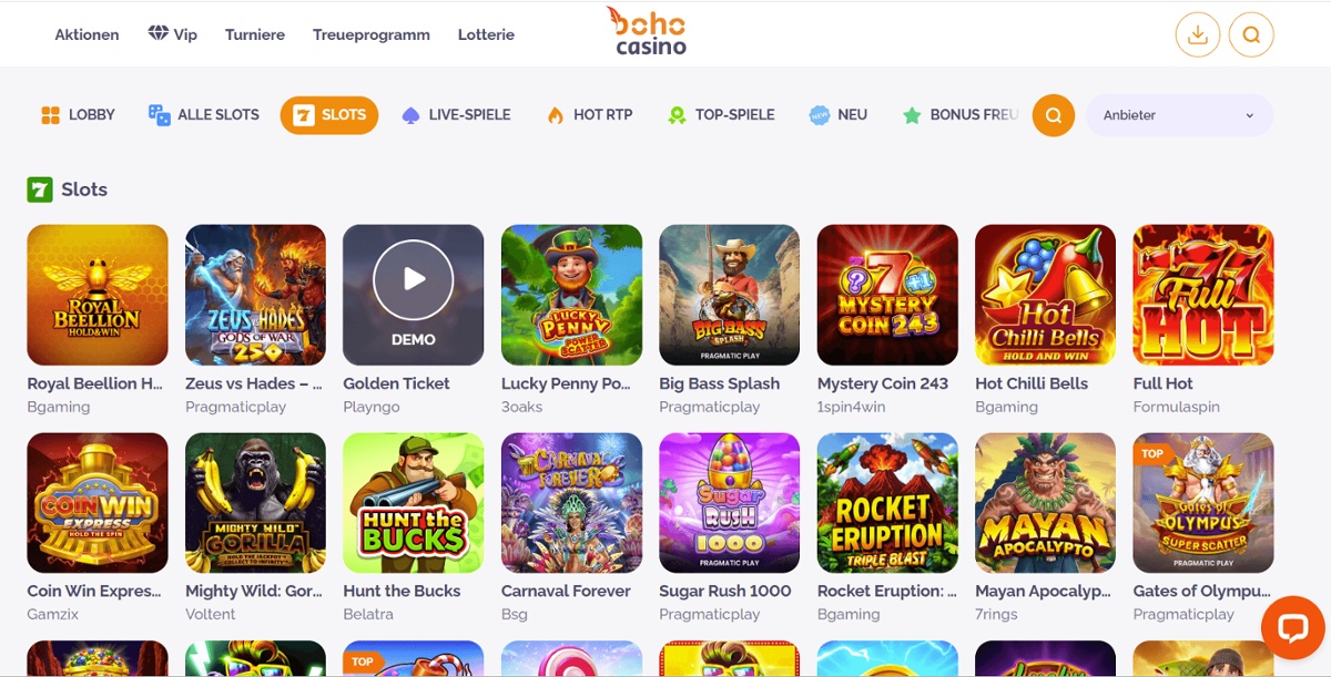 BOHO Casino Slots Österreich.