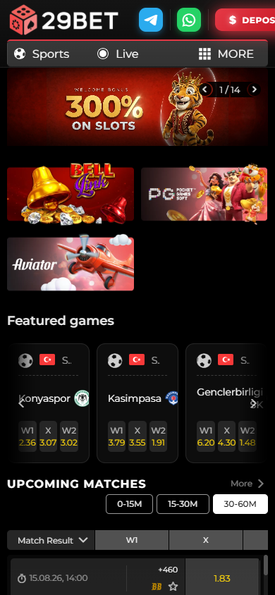 29Bet_Casino_homepage_mobile