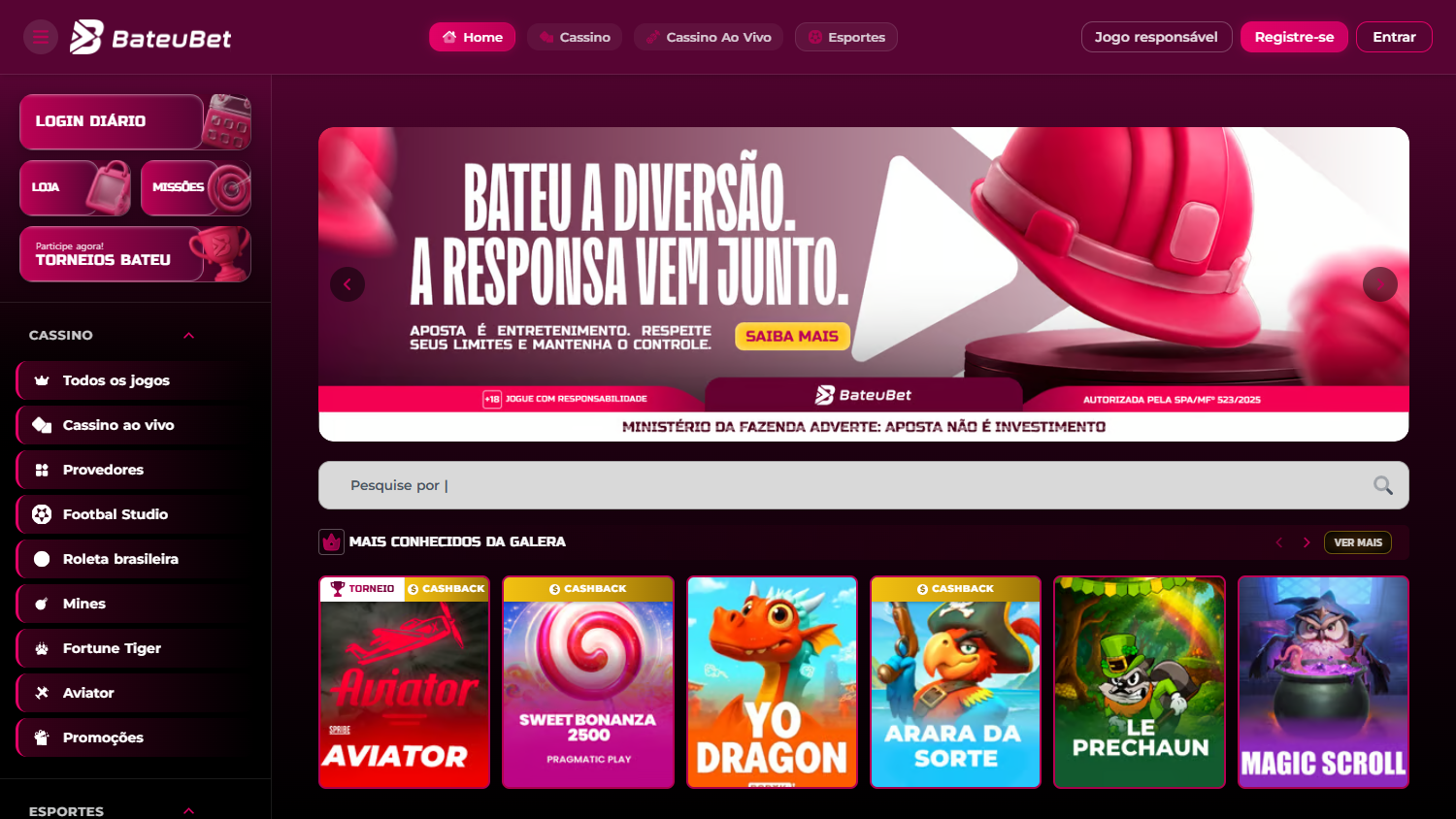 BateuBet_Casino_homepage_desktop