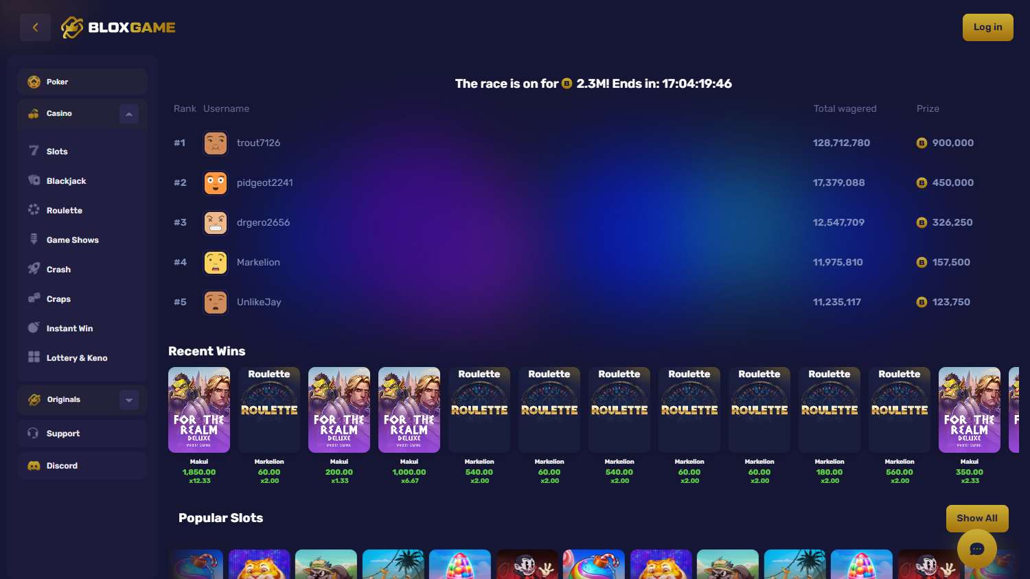 BloxGame_Casino_homepage_desktop