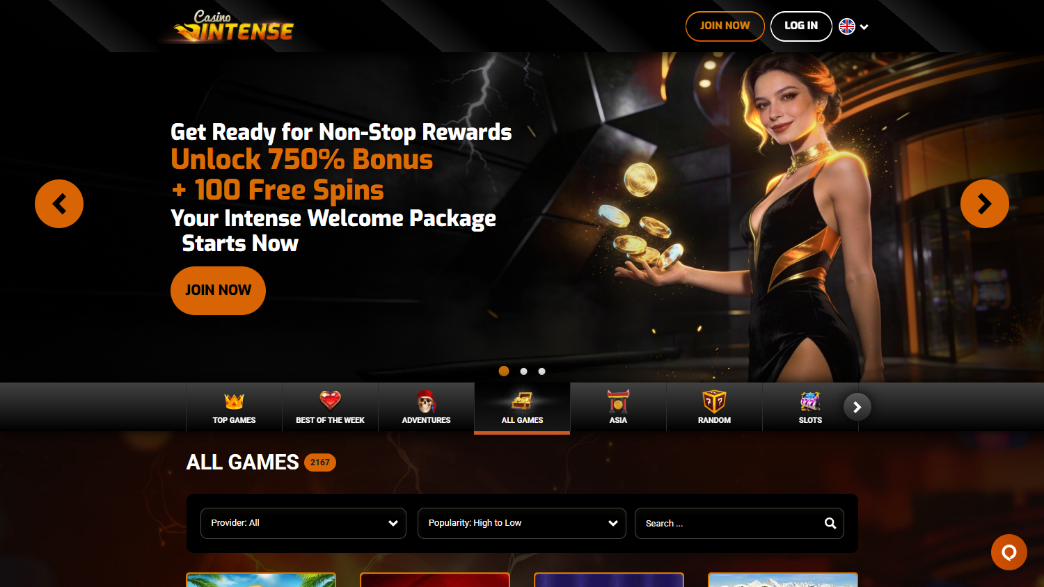 CasinoIntense_Casino_homepage_desktop