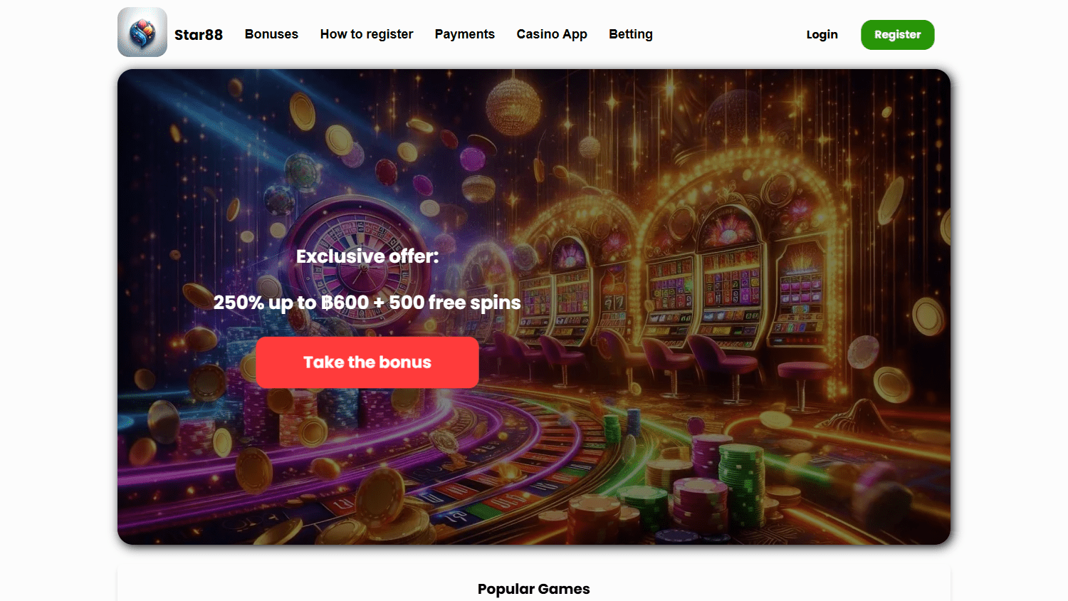 Star88_Casino_homepage_desktop
