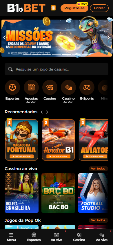 B1BET_Casino_homepage_mobile
