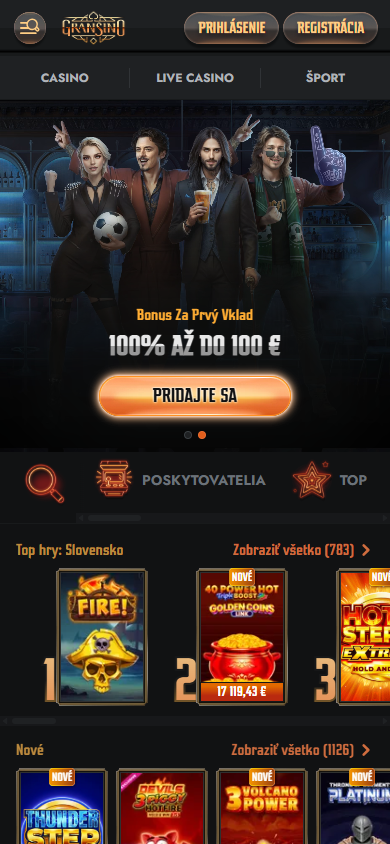 Gransino_Casino_homepage_mobile