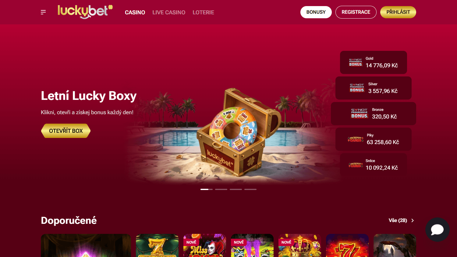Luckybet_Casino_homepage_desktop