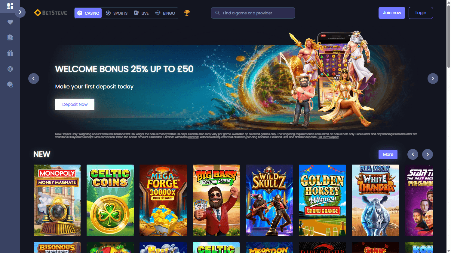 betsteve_casino_homepage_desktop
