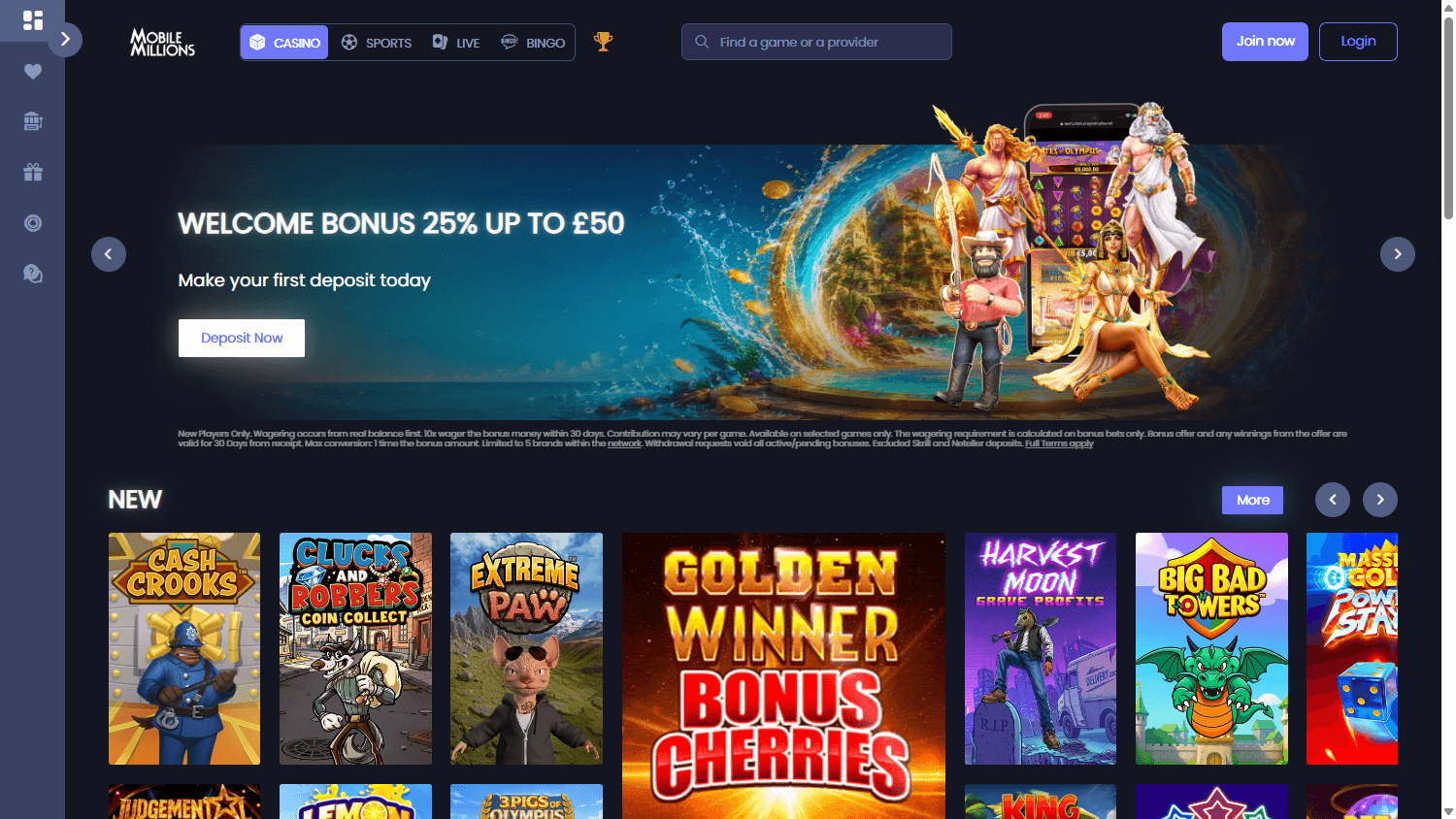 MobileMillions_Casino_homepage_desktop