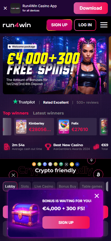 run4win_casino_homepage_mobile