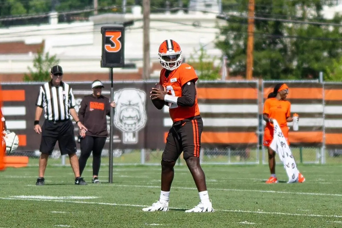 Cleveland Browns quarterback, Shedeur Sanders, at training camp