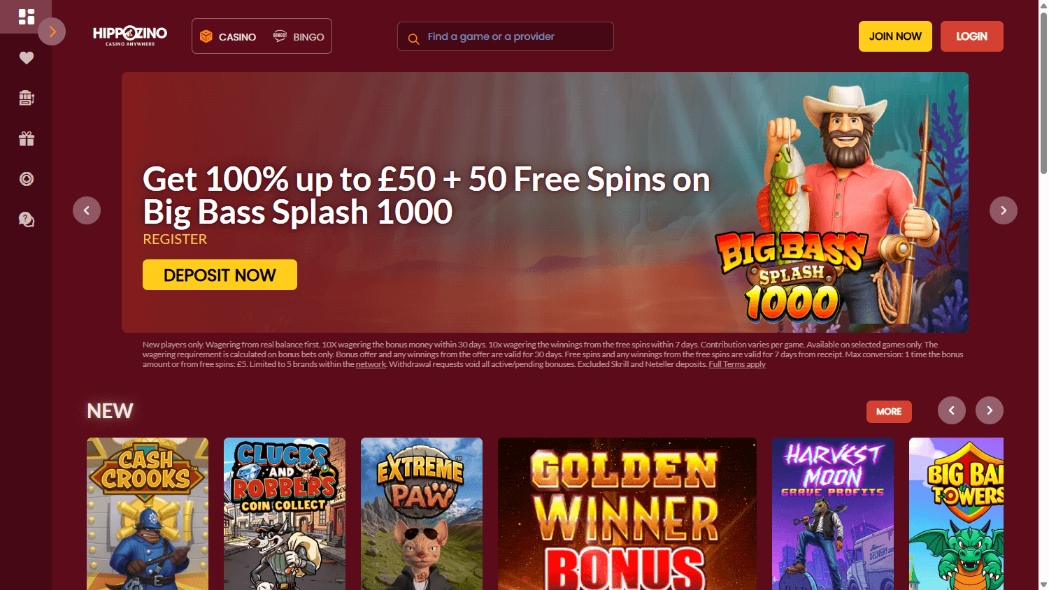 Hippozino_Casino_homepage_desktop