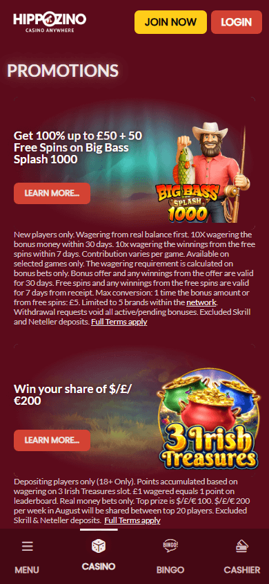Hippozino_Casino_promotions_mobile