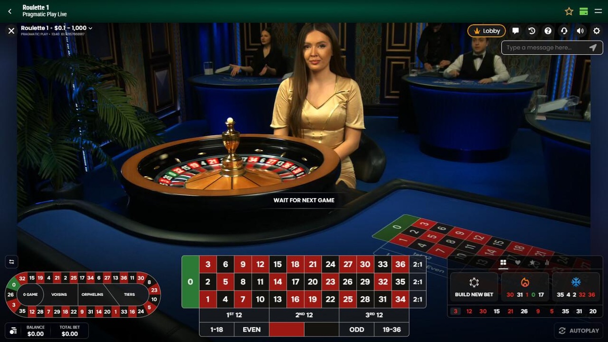 Live dealer roulette desktop