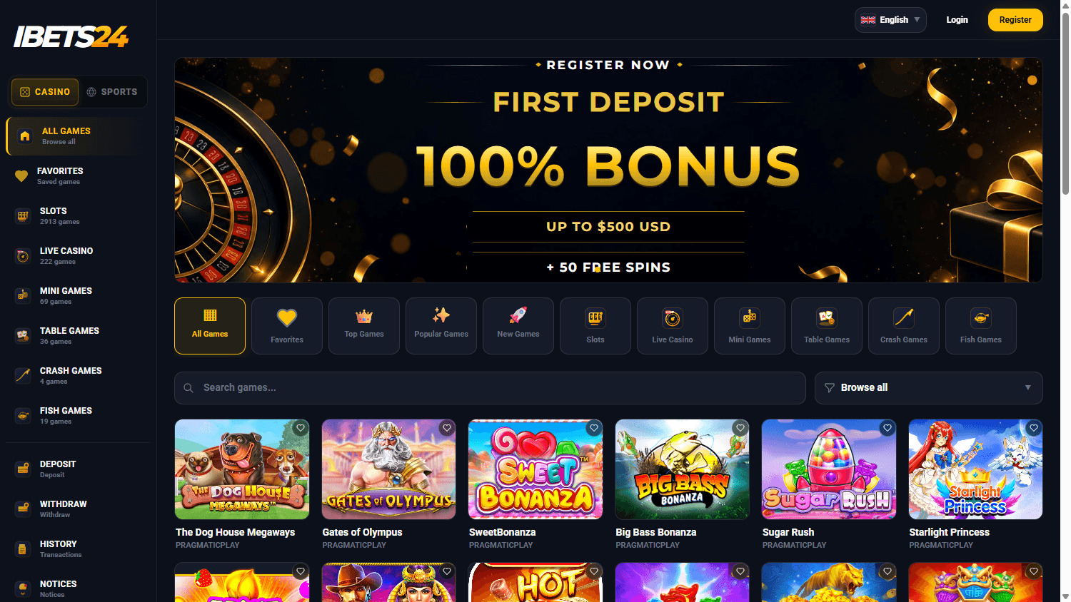 ibets24_casino_homepage_desktop
