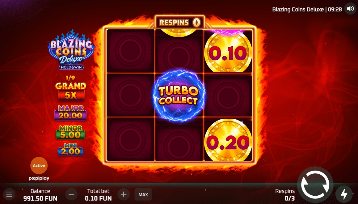 Landing a coin symbol on the central spot triggers a classic Coin Bonus
