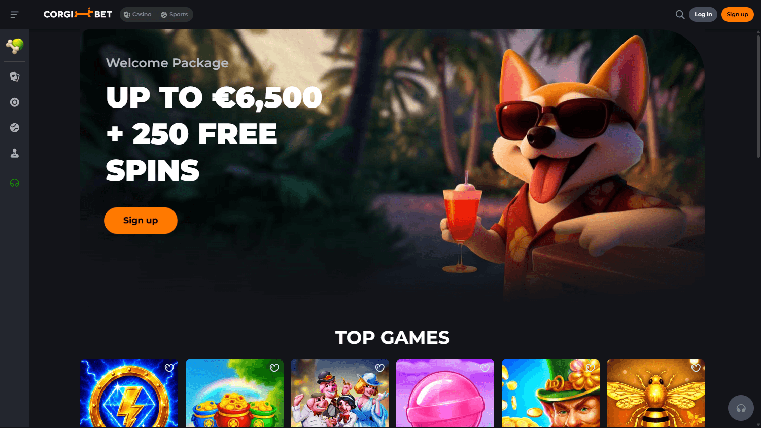 corgibet_casino_homepage_desktop