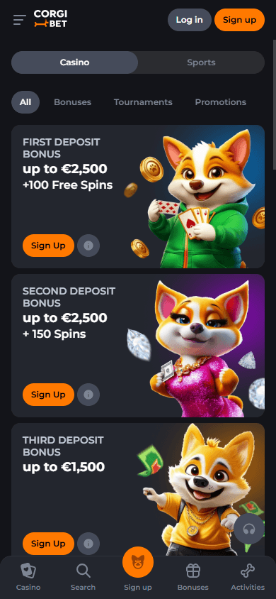 corgibet_casino_promotions_mobile