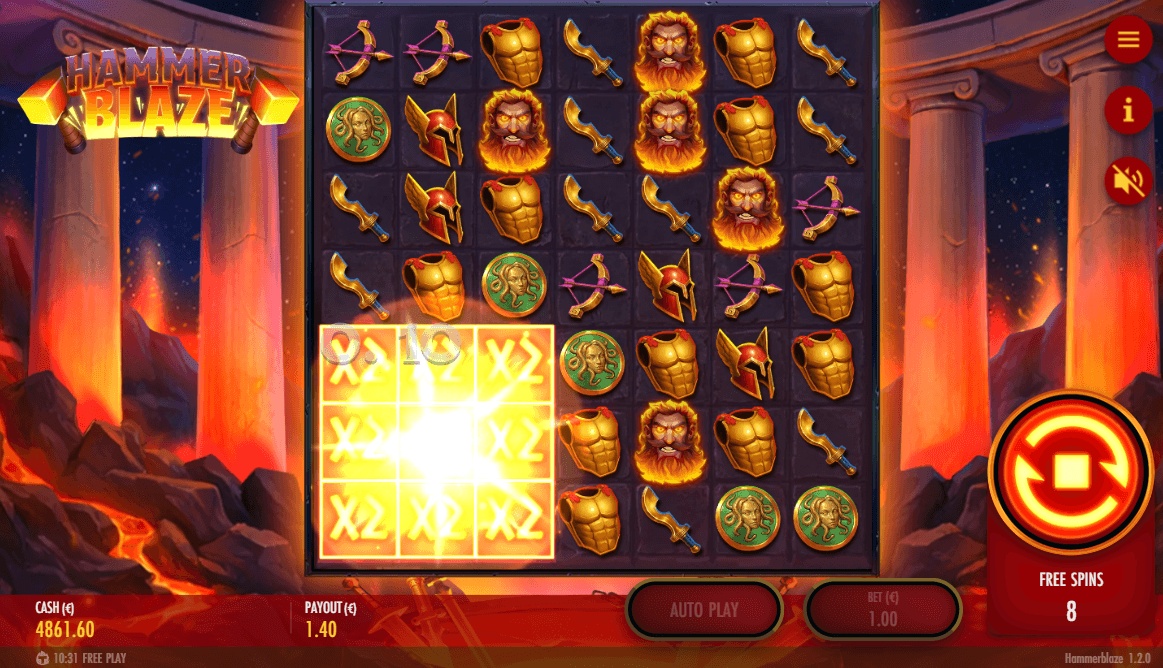 The multipliers can double during Free spins