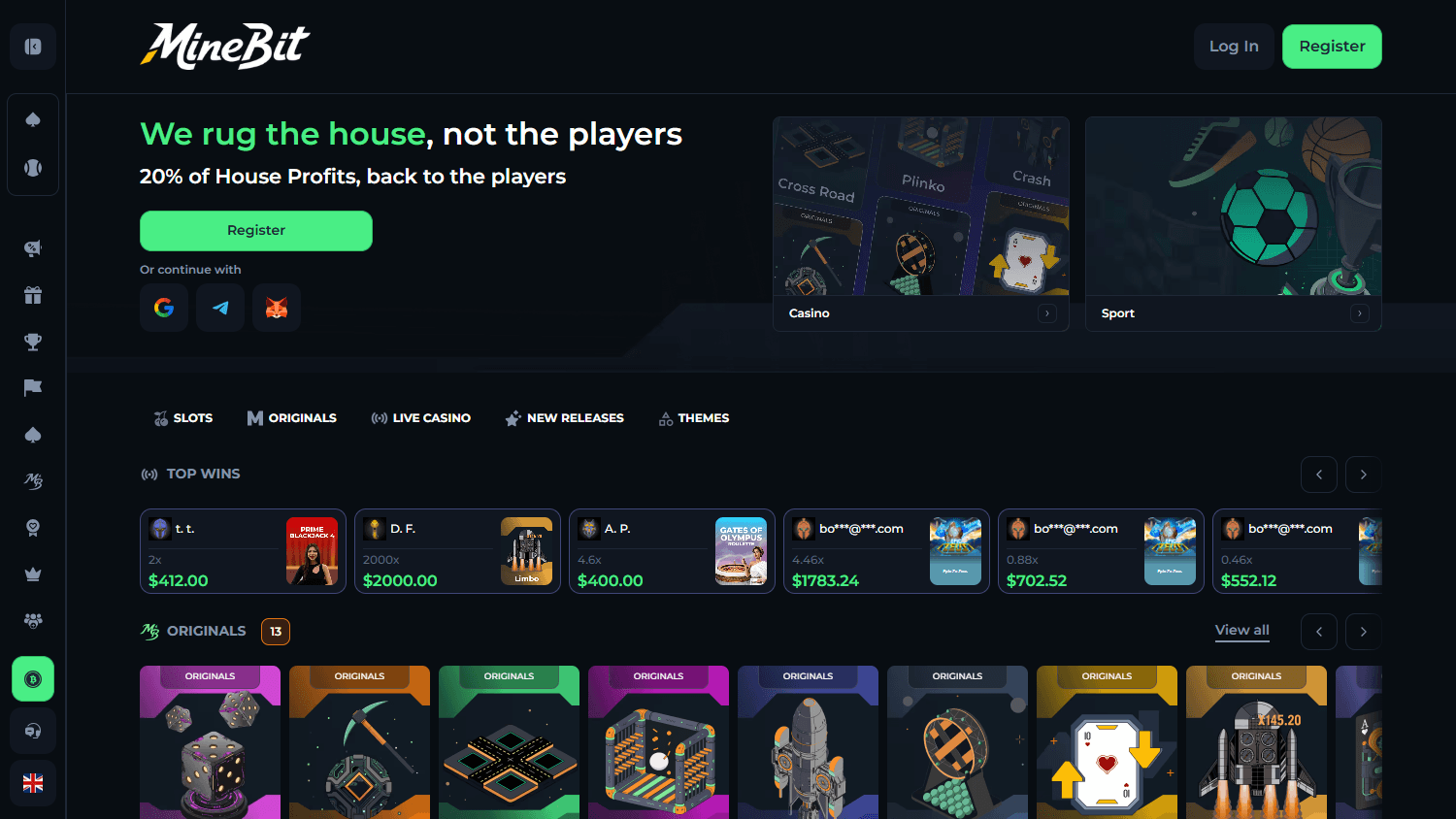 MineBit_Casino_homepage_desktop