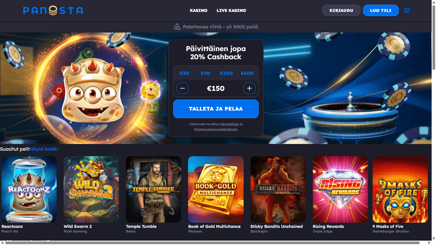 panosta_casino_homepage_desktop