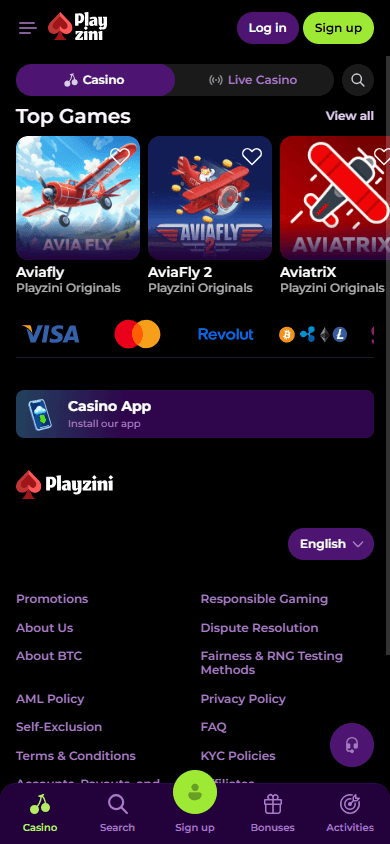 playzini_casino_homepage_mobile